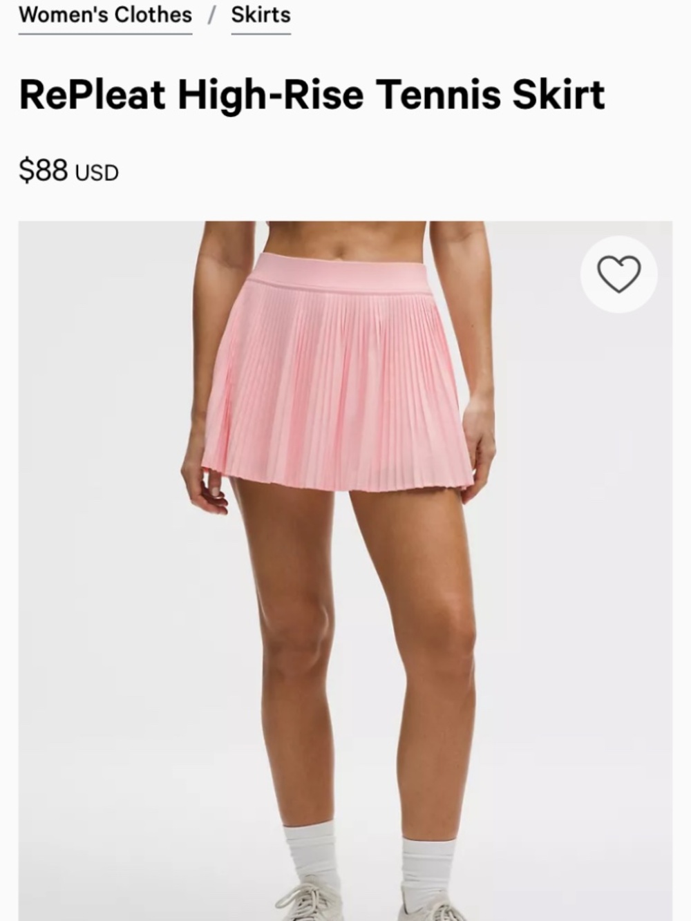 Lulu pink pleated skirt